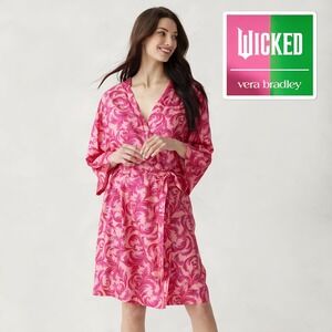 Wicked x Vera Bradley Knit Robe in Positively Pink & Peach Blossom XXL/XXXL